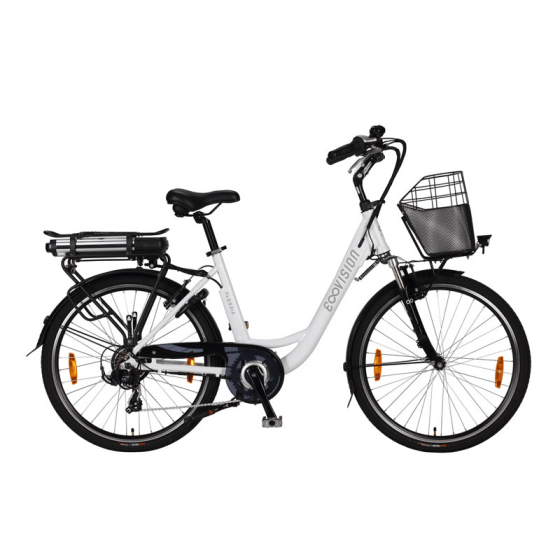 E-Vision Alegria 26 inch elektrische fiets in zwart, blauw, crème, wit of rood. E-Vision Alegria 26 inch elektrische fiets in zwart, blauw, crème, wit of rood.